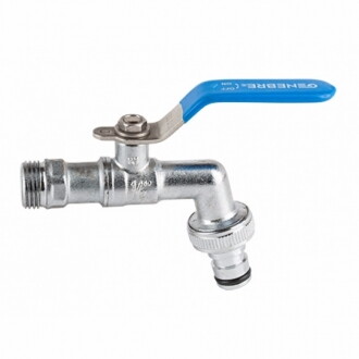 3060 05 DN20 (3/4") PN16 Кран шаровой для шланга GENEBRE, корпус-латунь, уплотнение-PTFE, ручка-рычаг