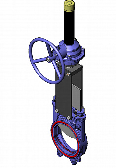 Задвижка шиберная двусторонняя СМО AВ-01-R-Е DN450 PN3 чугун, редуктор