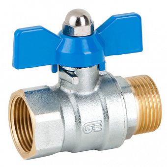 3036 03 DN10 (3/8") PN25 Кран шаровой полнопроходной GENEBRE, корпус-латунь, уплотнение-PTFE, НР/ВР ручка- бабочка