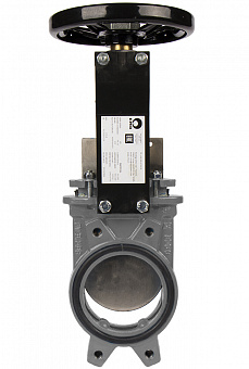 Задвижка шиберная односторонняя CMO A-02-HW(N)-E DN400 PN6 нерж.сталь, штурвал