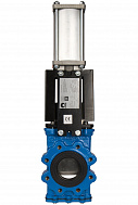Задвижка шиберная двусторонняя СМО GL-1-D/A-NR DN150 PN10 чугун, пневмоприводом двойного действия (Рвозд.6 бар)