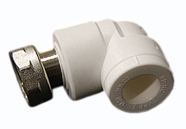 Угольник ПП PRO AQUA  комбинированный с накидной гайкой Дн25х1"