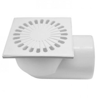 Трап ПП с пластиковой решеткой (Россия) горизонтальный, с пл/решеткой 150х150 Дн110