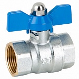 3035 02 DN008 (1/4") PN25 Кран шаровой полнопроходной GENEBRE, корпус-латунь, уплотнение-PTFE, ВР/ВР ручка-
 бабочка