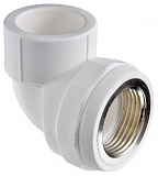 Угольник ПП PRO AQUA  переходной угол 90°, муфта-штуцер Дн25
