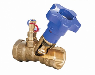 Клапан балансировочный латунный Zetkama 221H, DN50, PN25, корпус - латунь, Tmax 130°C