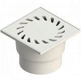 Трап ПП с пластиковой решеткой (Россия) вертикальный, с пл/решеткой 150х150 Дн110