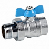 3046 04 Кран шаровой полнопроходной Genebre, DN15 PN25 , Латунь / Латунь / PTFE, вн. резьба / резьба, ручка- бабочка