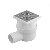 Трап ПП с решеткой из нержавеющей стали (Татполимер, Россия) горизонтальный, с нж/решеткой 150х150 Дн50