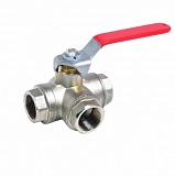 Трехходовой шаровой кран из латуни с L-проходом Tecofi BS1166L ДУ 2