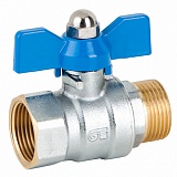 3036 03 DN10 (3/8") PN25 Кран шаровой полнопроходной GENEBRE, корпус-латунь, уплотнение-PTFE, НР/ВР ручка- бабочка