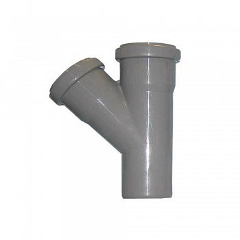 Тройник ПП косой,  угол 45°, с у/к, (Политэк, Россия) толщ.ст. 1,8мм Дн50х50