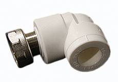 Угольник ПП PRO AQUA  комбинированный с накидной гайкой Дн25х1"