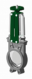 Задвижка шиберная ножевая Tecofi VG 6400 Ду50 из нержавеющей стали с электроприводом "AUMA" 380V, выдвижной шток , уплотнение ЭПДМ (EPDM)