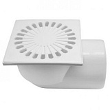 Трап ПП с пластиковой решеткой (Россия) горизонтальный, с пл/решеткой 150х150 Дн110