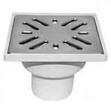 Трап ПП с решеткой из нержавеющей стали (Татполимер, Россия) вертикальный, с нж/решеткой 100х100 Дн50